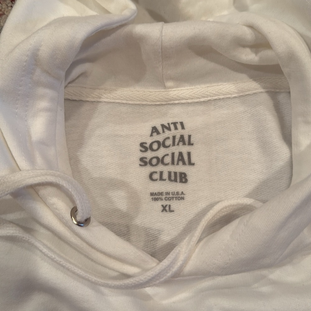 Anti Social Social Club Cigz Cigarette White Hoodie Size XL - Picture 3 of 4